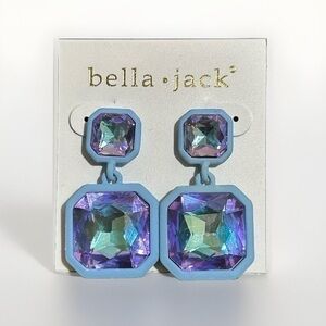 Bella Jack Square Stone Mystic Purple Earrings